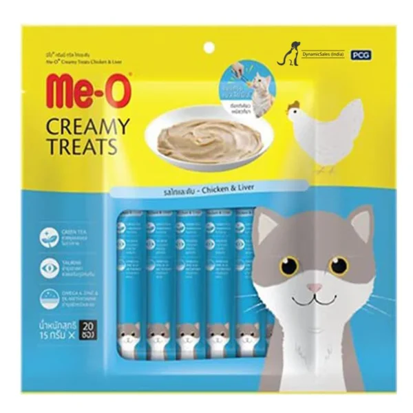 3x300g(60pcs) Me O Creamy Chicken & Liver, Crab, Bonito Cat Treat Combo - Image 6