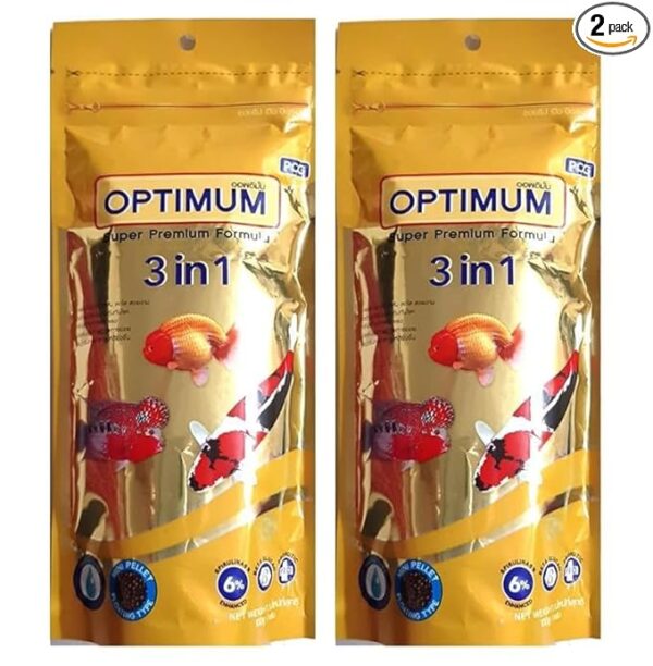 100 g -Pack of 2, Optimum All Life Stages Pellet, CP 3-in-1 Highly Nutritious Aquarium Fish Food for All Fishes.