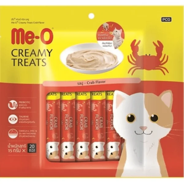 3x300g(60pcs) Me O Creamy Chicken & Liver, Crab, Bonito Cat Treat Combo - Image 7