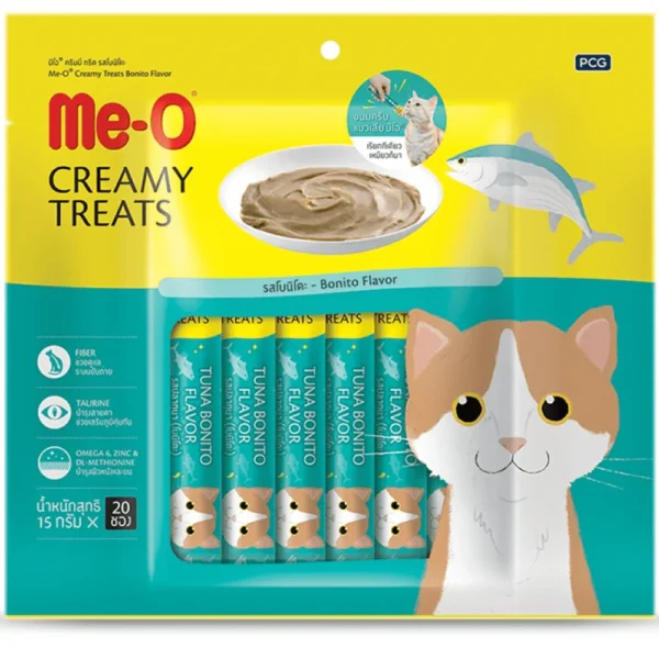 3x300g(60pcs) Me O Creamy Chicken & Liver, Crab, Bonito Cat Treat Combo - Image 8
