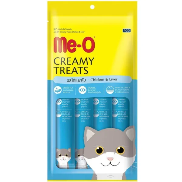 3x300g(60pcs) Me O Creamy Chicken & Liver, Crab, Bonito Cat Treat Combo - Image 4