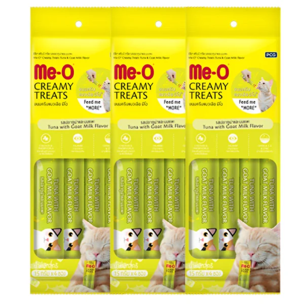 60g(4pcs) Me O Tuna & Goat Milk Creamy Cat Treat - Image 3