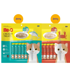 2x300g(40pcs) Me O Creamy Crab and Creamy Bonito Cat Treat Combo